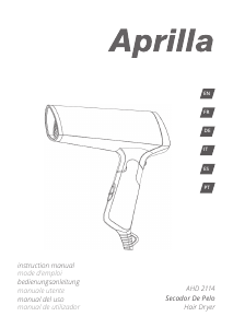 Manuale Aprilla AHD-2114 Asciugacapelli