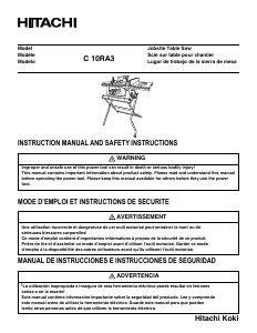 Manual Hitachi C 10RA3 Table Saw