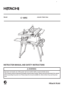 Manual Hitachi C 10RC Table Saw