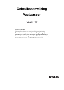 Handleiding ATAG VA6711TT Vaatwasser