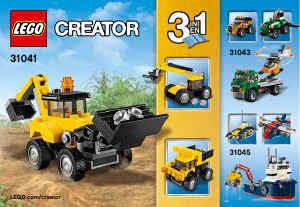 Manual Lego set 31041 Creator Veículos de Construção