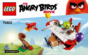 Manual Lego set 75822 Angry Birds O ataque de avião de Piggy