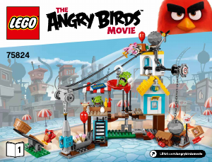 Brugsanvisning Lego set 75824 Angry Birds Nedrivning i Griseby