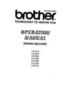 Manual Brother VX-1020 Sewing Machine