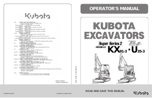 Handleiding Kubota U35-3 Graafmachine