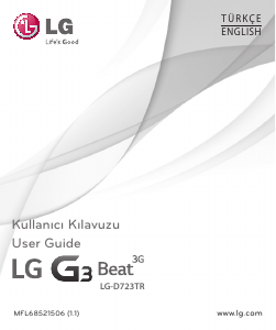 Kullanım kılavuzu LG D723TR Cep telefonu