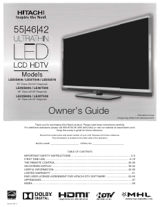 Manual Hitachi LE42S606 LCD Television