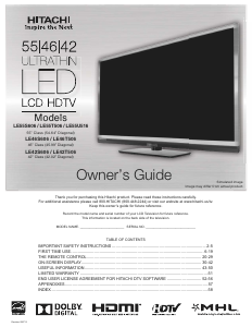 Handleiding Hitachi LE55T506 LCD televisie