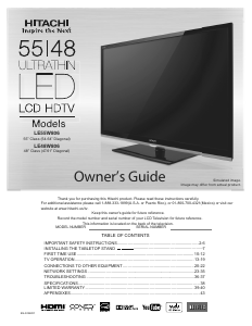 Handleiding Hitachi LE55W806 LCD televisie