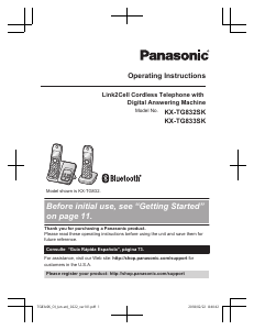 Handleiding Panasonic KX-TG832SK Draadloze telefoon