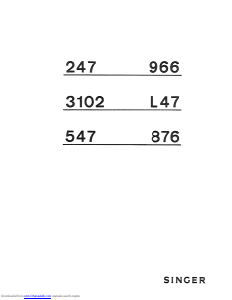 Handleiding Singer 247 Naaimachine