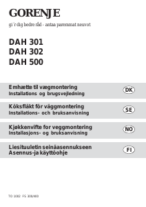 Brugsanvisning Gorenje DAH500W Emhætte