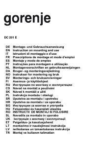 Manual Gorenje DC201E Hotă