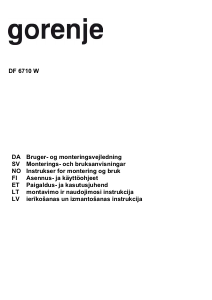 Brugsanvisning Gorenje DF6710W Emhætte