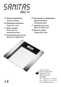 Handleiding SBG 14 Weegschaal