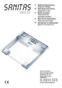 Manual Sanitas SBG 22 Scale