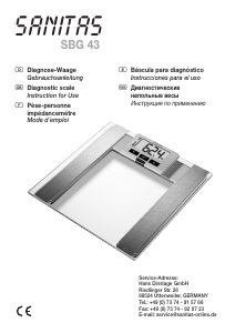 Manual de uso Sanitas SBG 43 Báscula