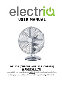 Handleiding ElectriQ DF12CR Ventilator