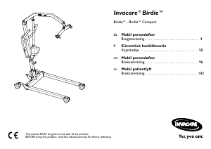 Käyttöohje Invacare Birdie Compact Potilasnostin