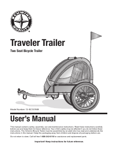 Manual Schwinn Traveler Trailer Bicycle Trailer