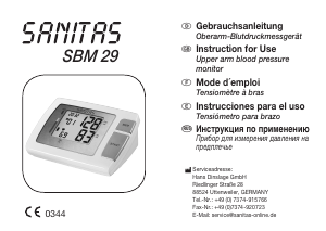 Руководство Sanitas SBM 29 Тонометр