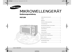 Bedienungsanleitung Samsung M1712N Mikrowelle