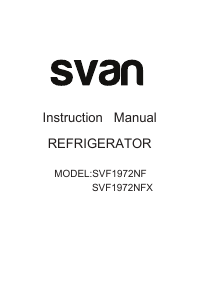 Handleiding Svan SVF1972NF Koel-vries combinatie