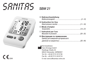 Manual Sanitas SBM 21 Blood Pressure Monitor