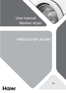 Manual Haier HWD100-BP14636N Máquina de lavar e secar roupa