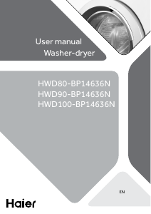 Handleiding Haier HWD90-BP14636NFR Was-droog combinatie