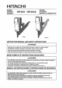 Manual de uso Hitachi NR 83A Clavadora