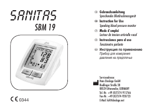 Manual de uso Sanitas SBM 19 Tensiómetro