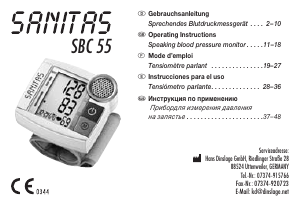 Mode d’emploi Sanitas SBC 55 Tensiomètre