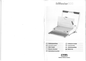 Manuale Ibico ibiMaster 300 Rilegatrice