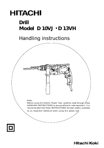 Manual Hitachi D 10VJ Impact Drill