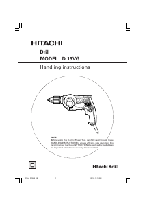 Handleiding Hitachi D 13VG Klopboormachine