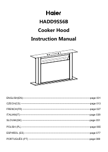 Manual de uso Haier HADD9SS6B Campana extractora