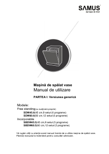 Manual Samus SDW60.6 Maşină de spălat vase