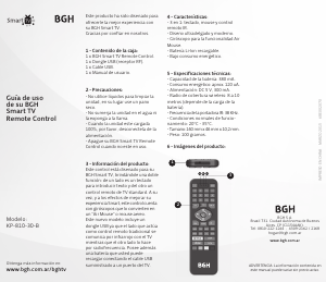 Manual de uso BGH KP-810-30-B Control remoto