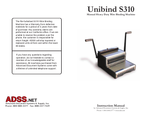 Manual Unibind S310 Binding Machine