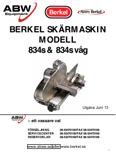 Bruksanvisning Berkel 834s Skärmaskin