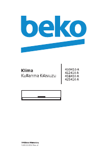 Kullanım kılavuzu BEKO 409410 A Klima