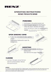 Manual Renz Private Bind Binding Machine