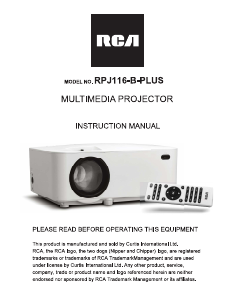 Handleiding RCA RPJ116-B-PLUS Beamer