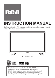 Manual RCA RTDVD2405-B LED Television