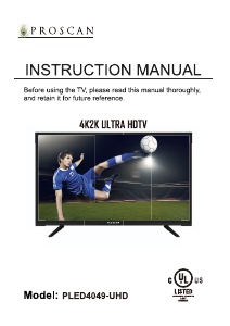Manual Proscan PLED4049-UHD LED Television