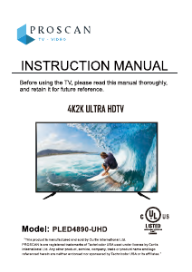 Manual Proscan PLED4890-UHD LED Television