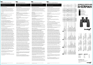 Manual de uso Levenhuk Sherman Prismáticos