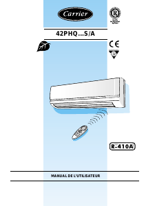 Mode d’emploi Carrier 42PHQ018 Climatiseur