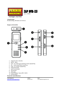 Bruksanvisning Zap DVR-X3 Diktafon